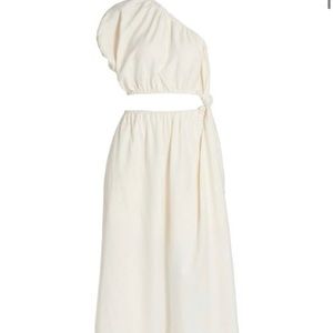 Farm Rio Off White One Shoulder Dress